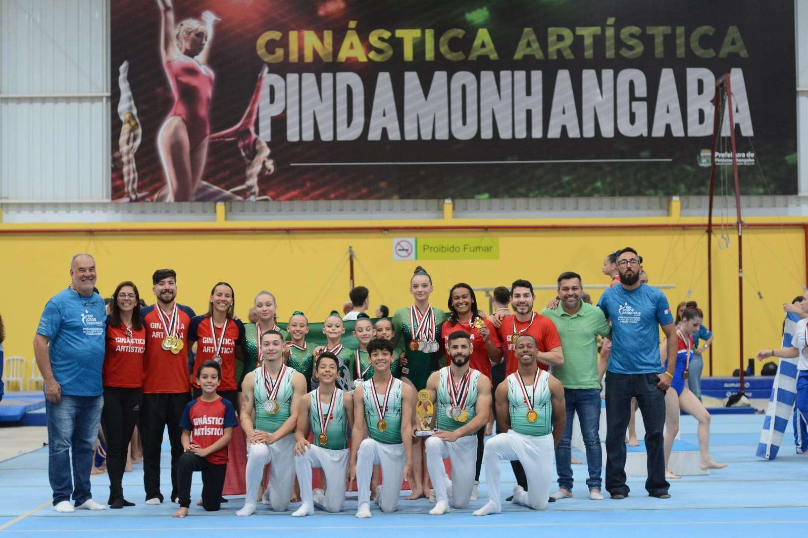 Ginástica Artística de Pinda é 1° lugar geral masculino e 2° lugar geral Feminino