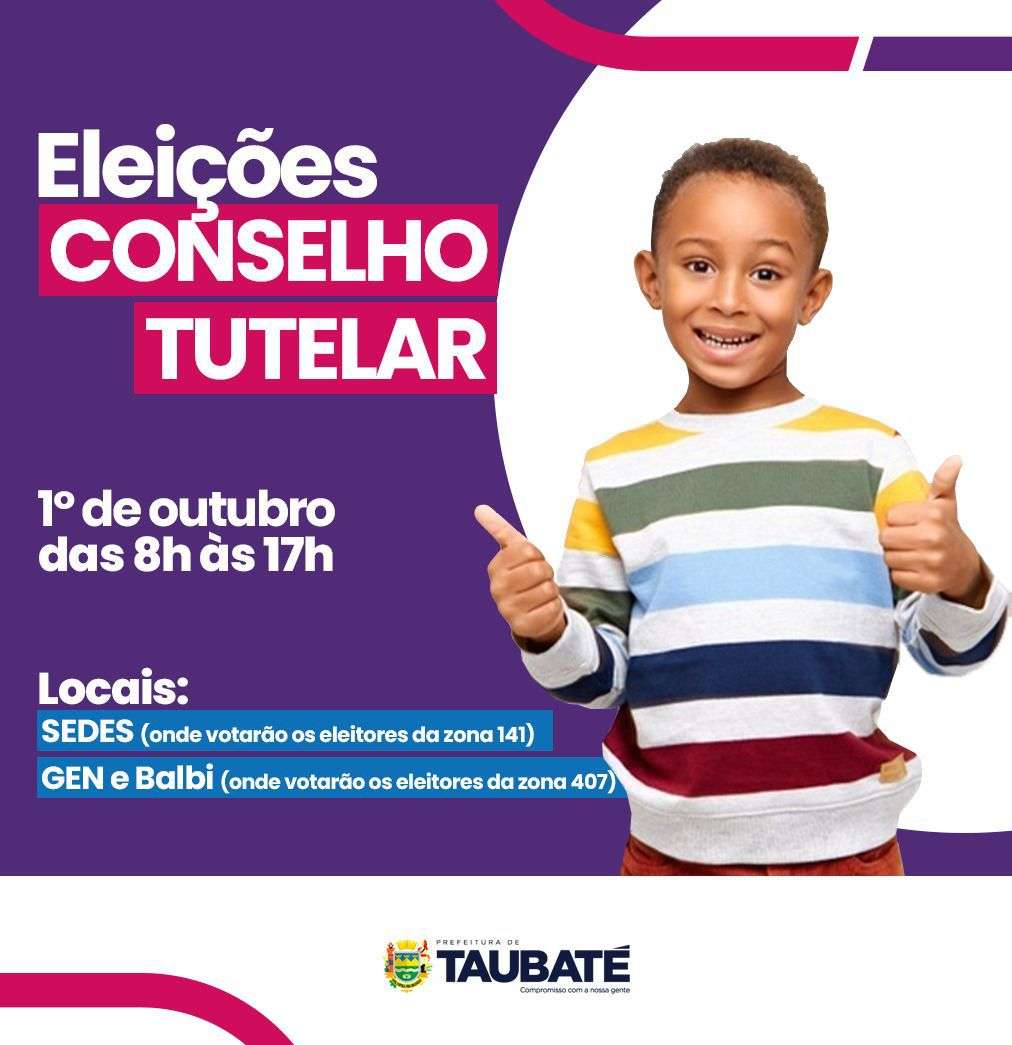 Taubaté realiza eleição para Conselheiro Tutelar neste domingo