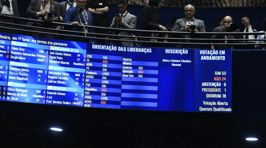 Senado aprova reforma tributária no primeiro turno no Plenário
