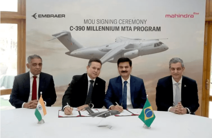 Embraer Defesa & Segurança e Mahindra Defence Systems anunciam colaboração para o C-390 Millenium na Índia
