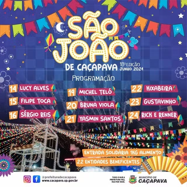Festa de São João começa hoje com show de Lucy Alves em Caçapava