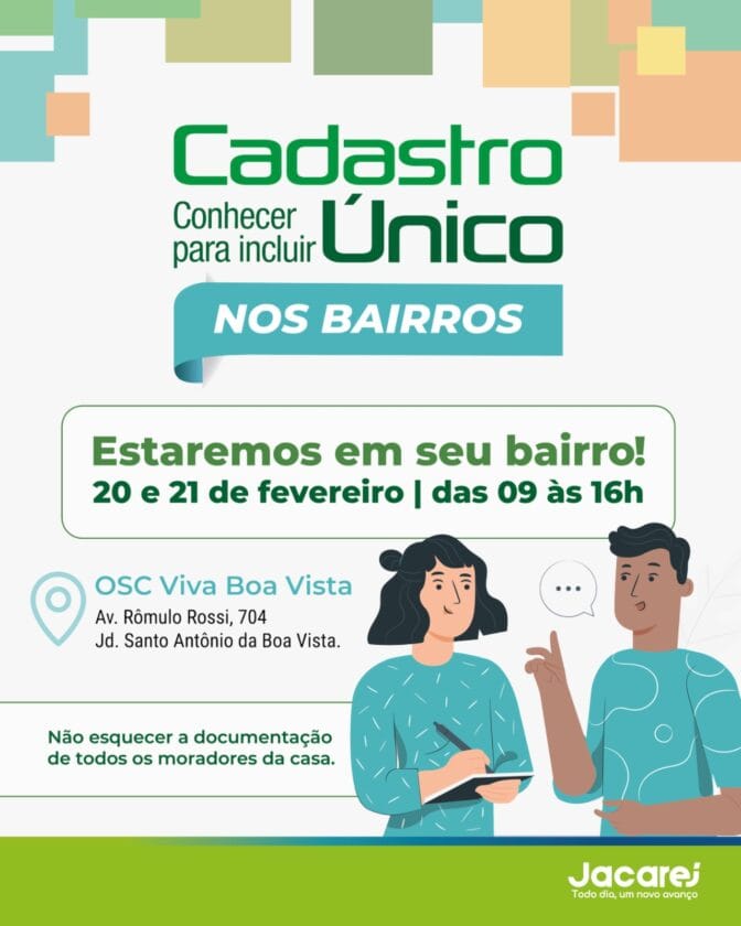 Cadastro Único nos bairros: Ação da prefeitura de Jacareí na OSC Viva Boa Vista