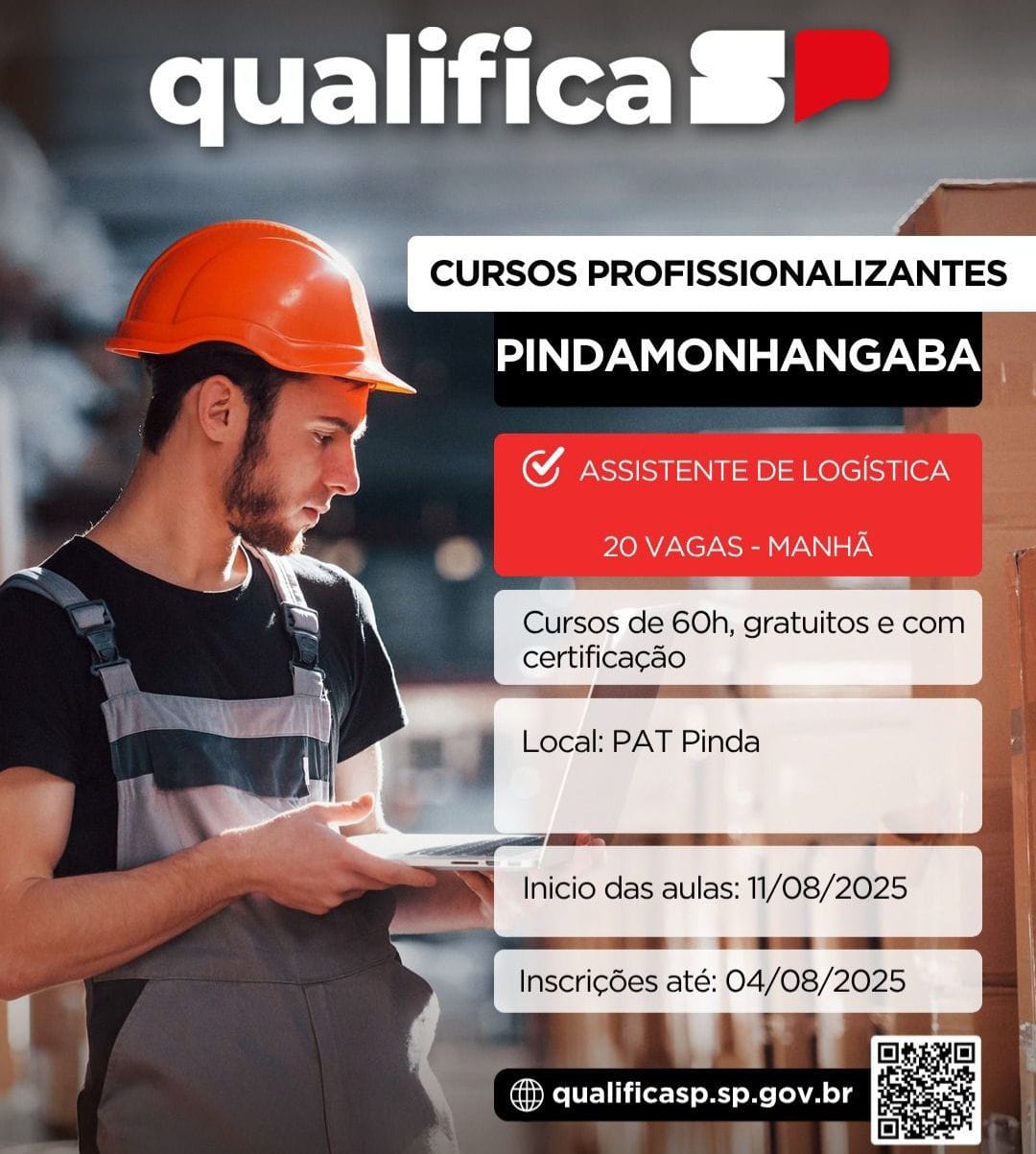 Pindamonhangaba abre inscrições para curso gratuito de Logística voltado a jovens
