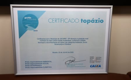 Jacareí conquista Selo CAIXA Gestão Sustentável no nível topázio