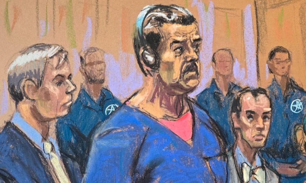 Tribunal de Nova York divulga desenhos da primeira audiência de Nicolás Maduro, que se declara inocente