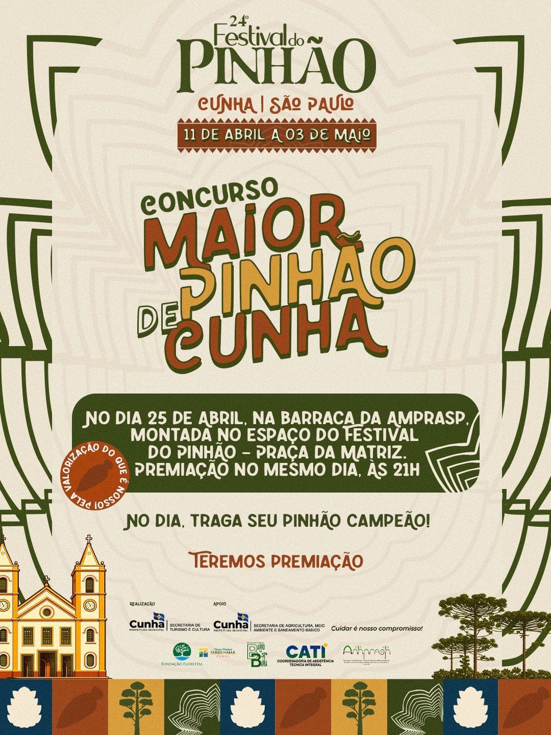 Concurso do Maior Pinhão é destaque do Festival do Pinhão em Cunha neste sábado