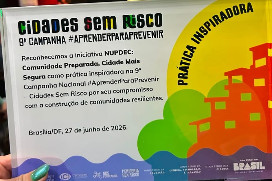 Programa da Defesa Civil de São José dos Campos recebe prêmio nacional por prevenção de desastres