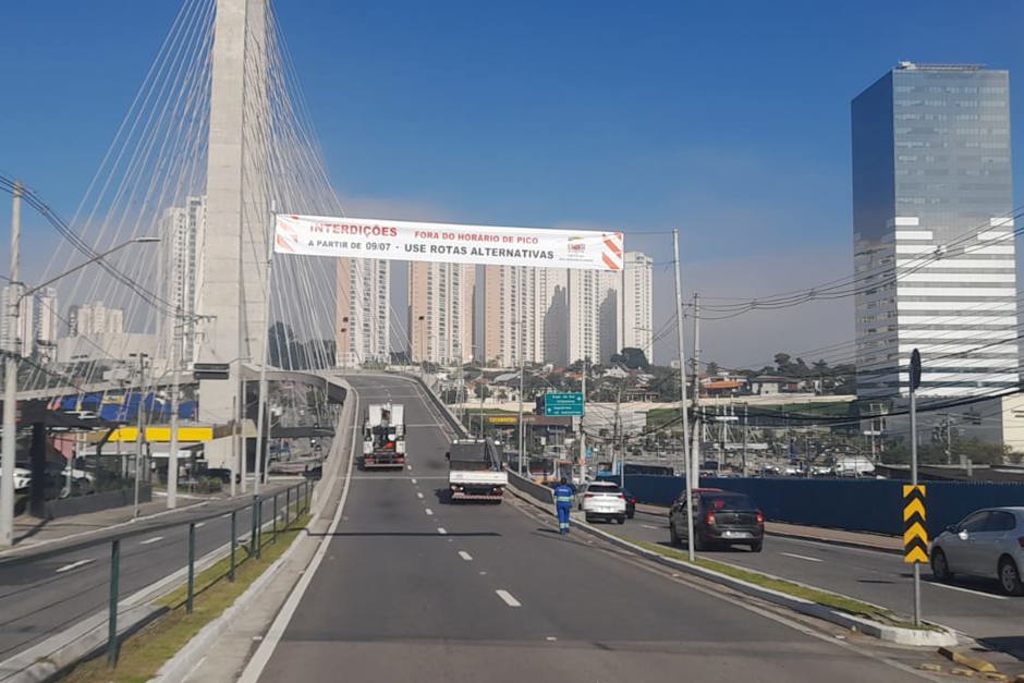 Viadutos da Ponte Estaiada terão interdições parciais até o fim de julho em São José dos Campos